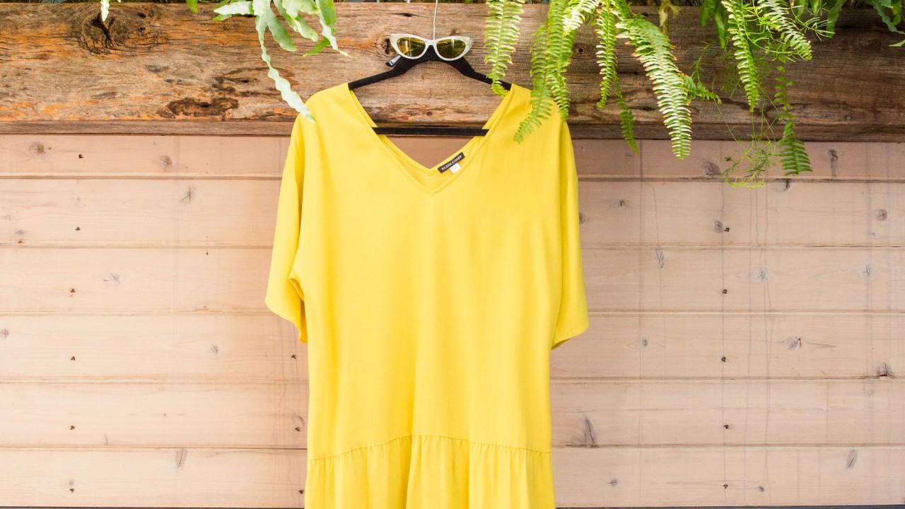 eileen fisher yellow dress