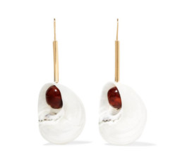 Snails Gold-Tone Resin and Shell Earrings by Loewe