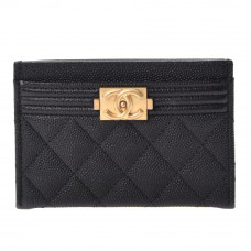chanel boy card holder quilted diamond