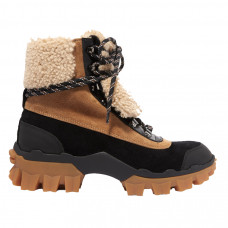 moncler harrriet suede shearling and leather ankle boots