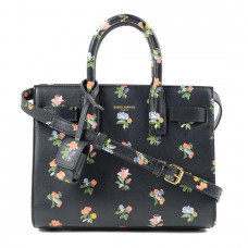 saint laurent sac de jour top handle floral mini bag