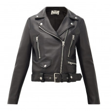 acne studios mock smooth leather biker jacket