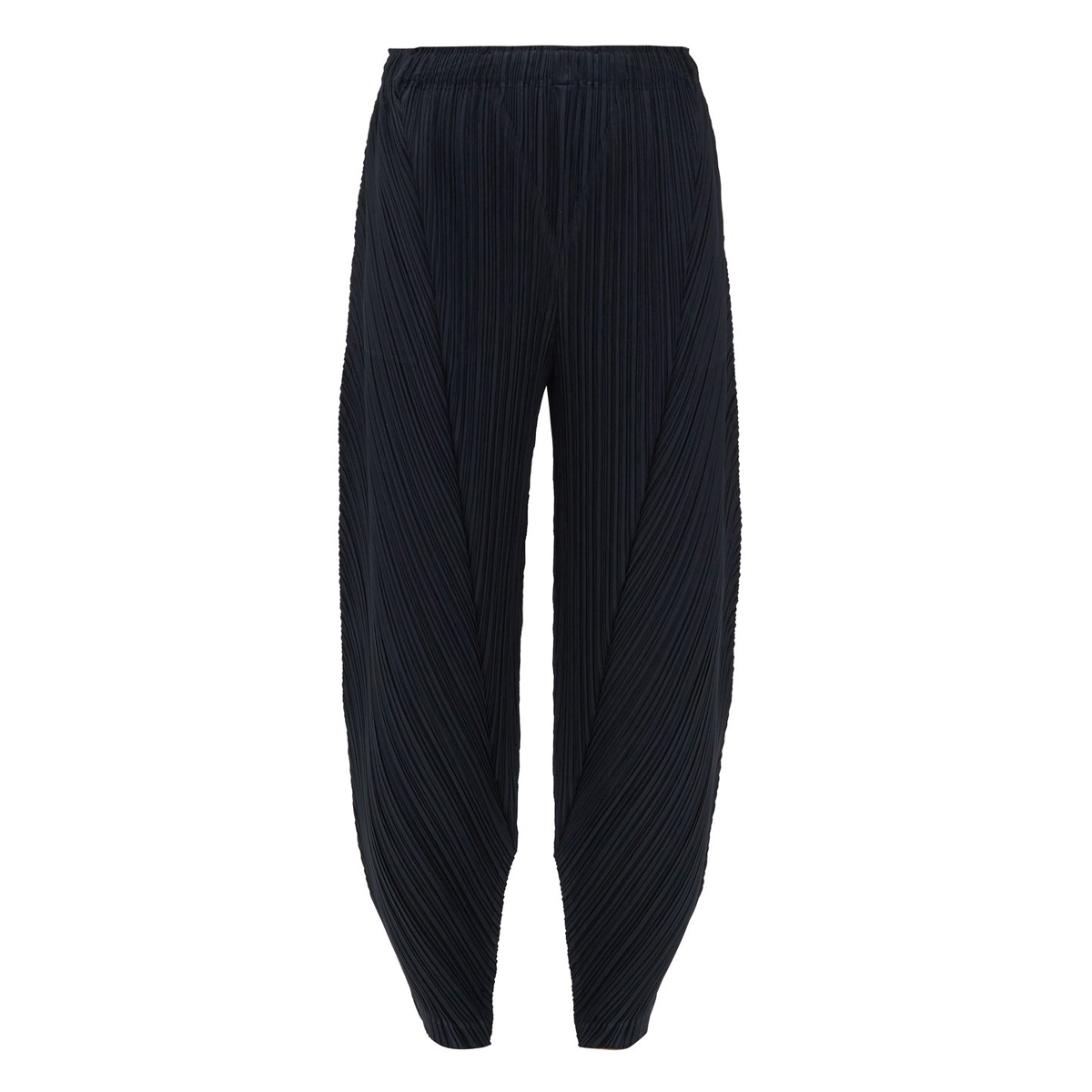 pleats please issey miyake technical pleated tapered leg trousers