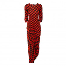preen by thornton bregazzi asymmetric ruched gingham stretch crepe dress